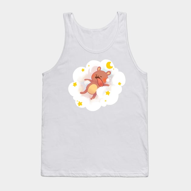 Bear Sleeping on a Cloud Tank Top by vooolatility